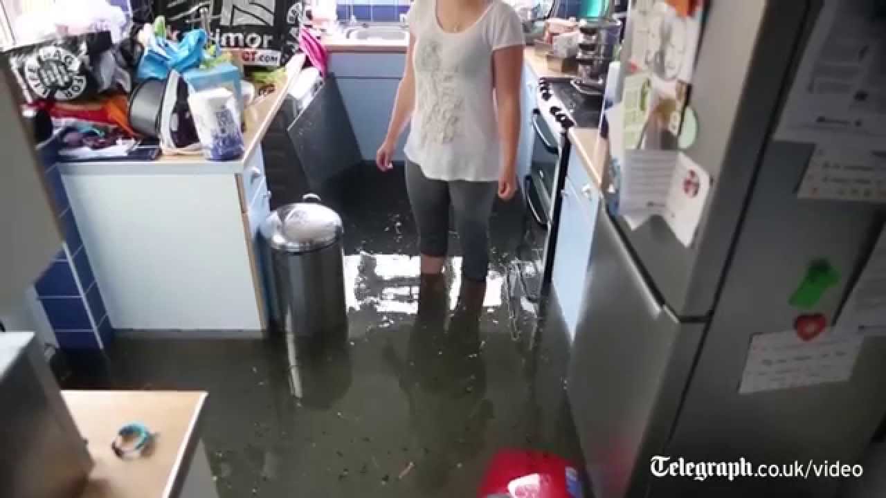 Waist-high water at Worthing station after freak storm