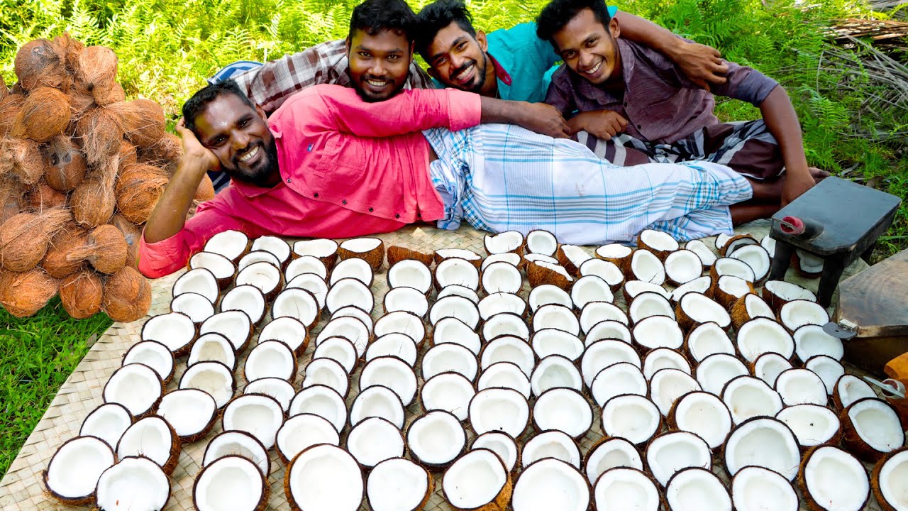 Home Made Instant Coconut Oil | How To Make Virgin Coconut Oil At Home | Village Man Cooking