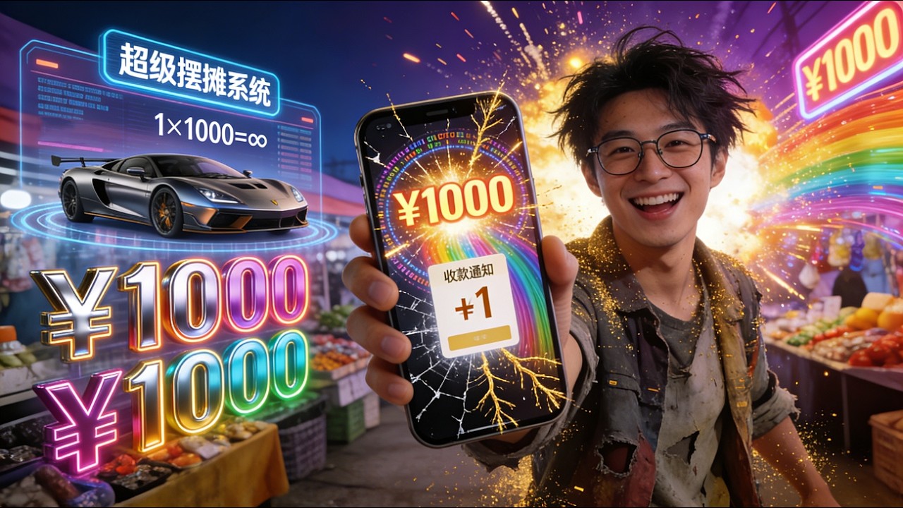 【完結】🔥賺一元就能到帳1000元？窮小子偶得超擺攤系統致富....