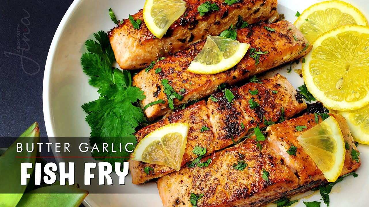 Salmon Butter Garlic Fry | Garlic Butter Fish Fry | King Fish Butter Garlic Fry | Garlic Fish Fry.