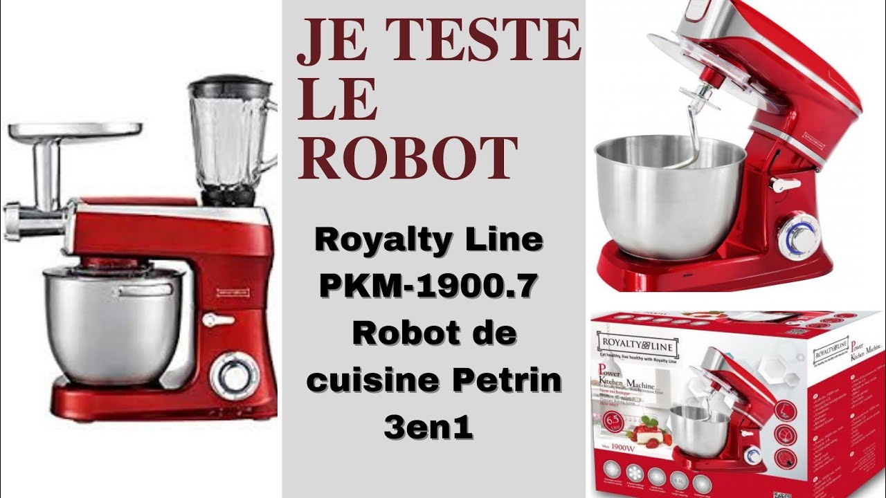 Royalty Line PKM-1900 Robot de Cuisine Petrin Hachoir Mixeur 3en1 Avis Teste Démonstration Produit