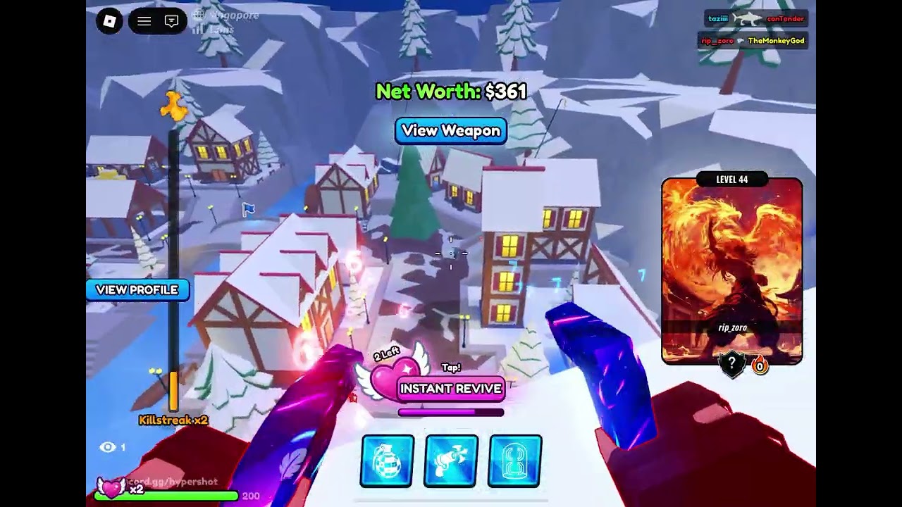 Playing hypershot 