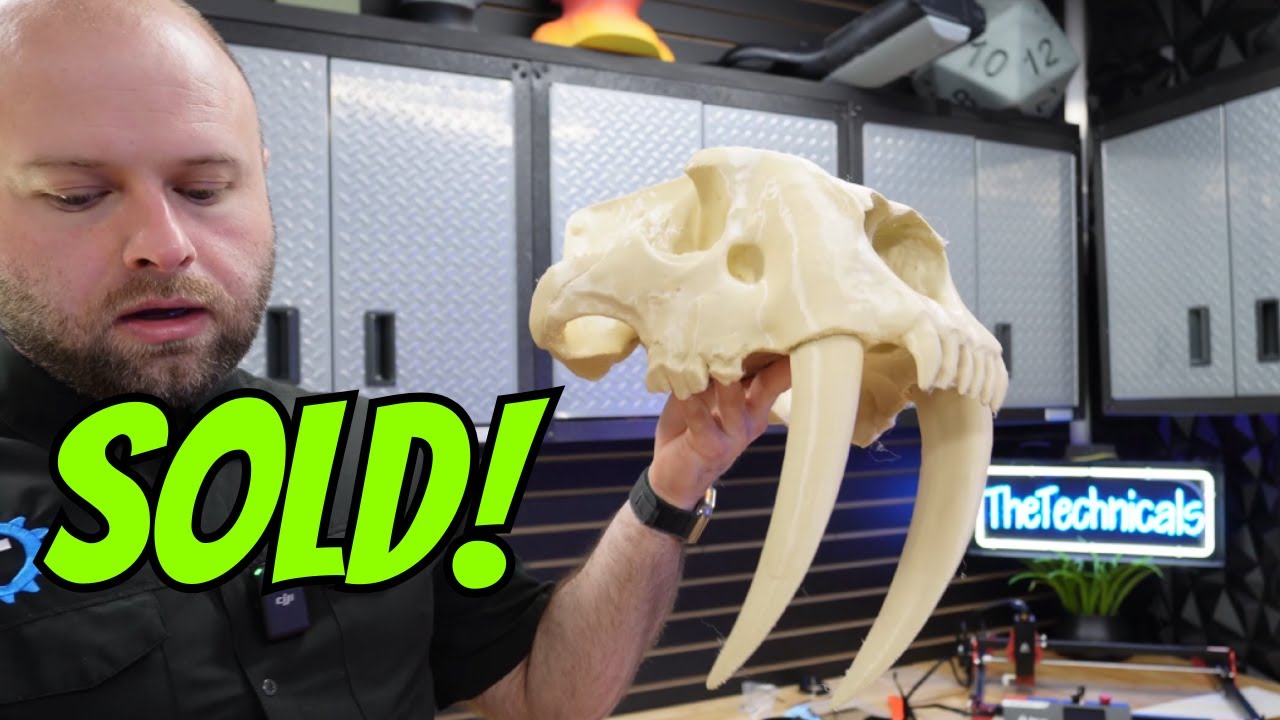 Giant Sabertooth Tiger Skull SOLD! 3D Print Side Hustle Vlog