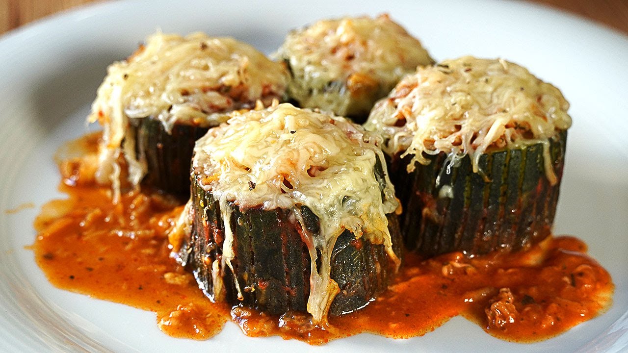 CALABACÍN RELLENO DE CARNE PICADA EN LA SARTÉN ¡SIN HORNO!
