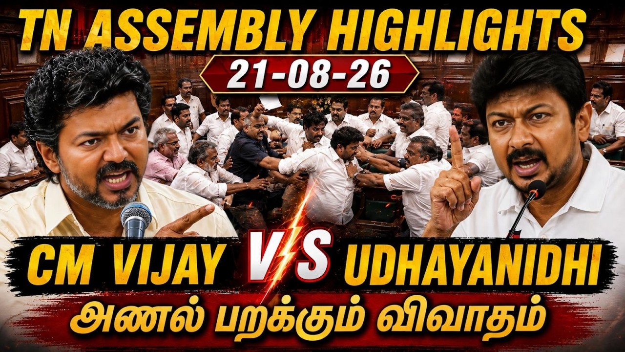 TN Assembly Today Highlights🔥21st Aug 2026 | TVK VS DMK  Fight | CM Vijay Speech | Udhayanidhi