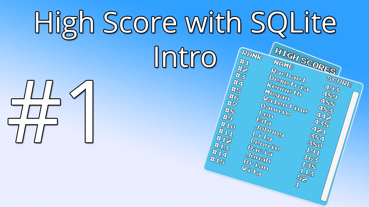 1. Unity tutorial: High score with SQLite - Intro