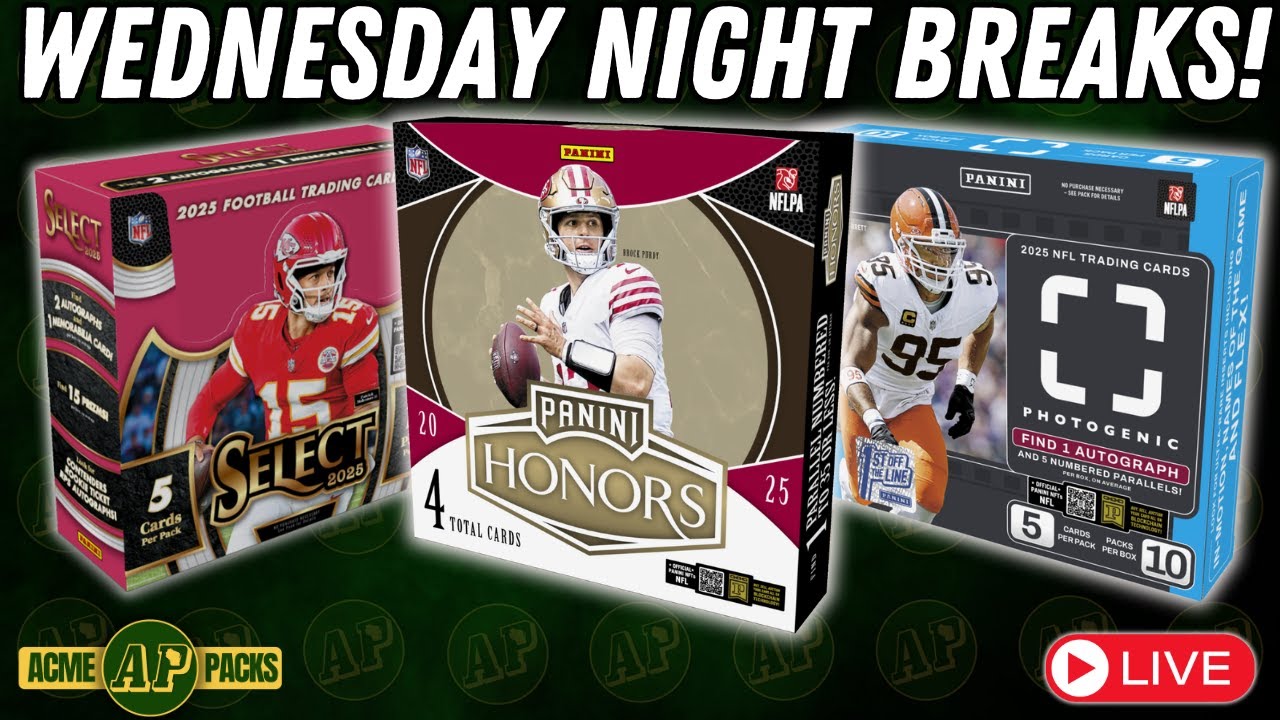 Wednesday Night Sports Card Breaks! HONORS NFL, PHOTOGENIC FOTL, & DONRUSS HIGHLIGHTS!