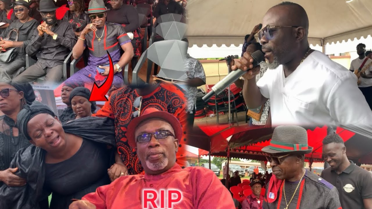 K.k Kabobo’s wife in tears as Nana Tabiri emotionally sings momma me nsu at his funeral