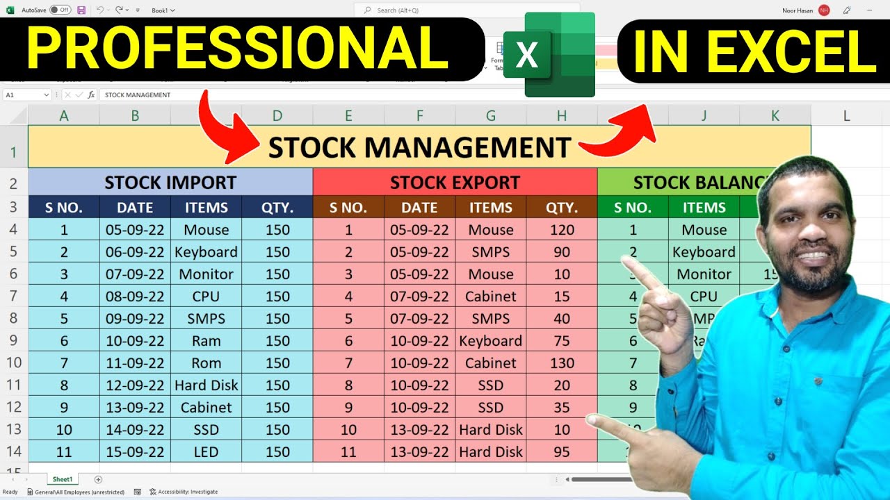 Stock Manage in Excel | Inventory Management Spreadsheet | How to manage stock