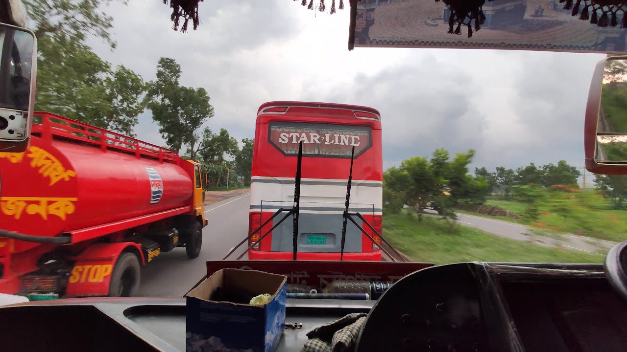 পাগলা স্টার লাইন ও হানিফের লড়াই! Star Line vs Hanif | Thrilling bus driving | Bus race in Bangladesh