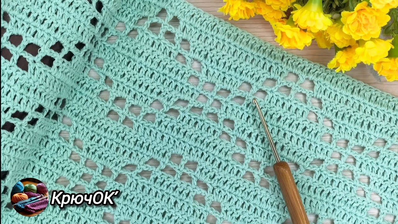 Узор крючком 93 #вязаниекрючком #узорыкрючком #crochet #knitting 