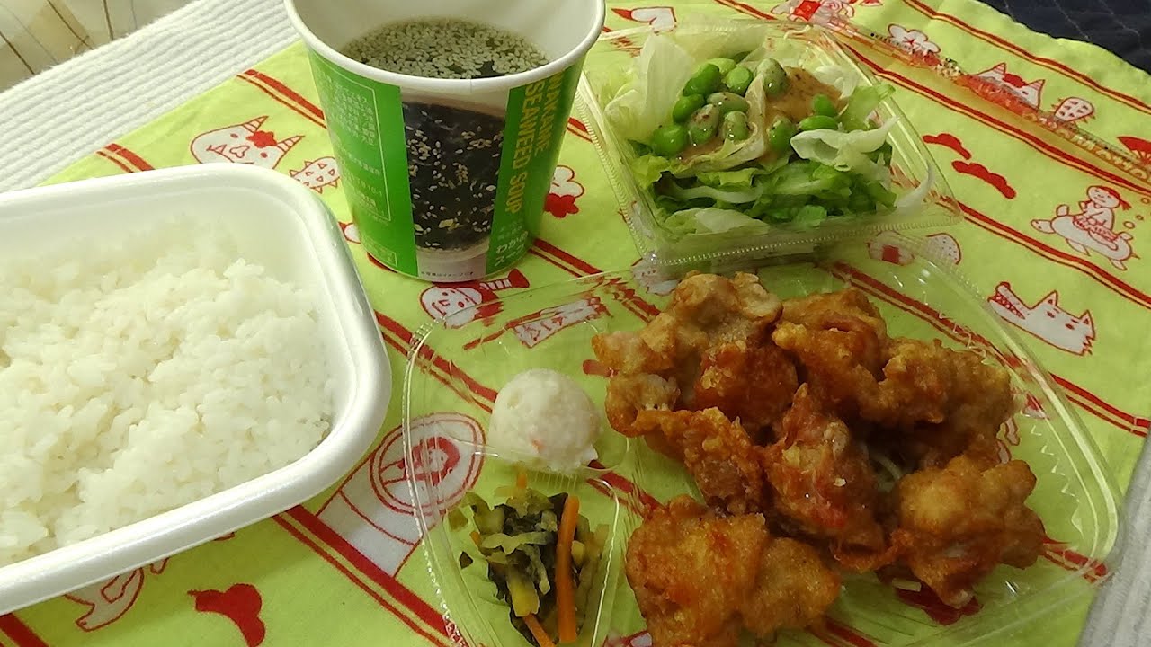 ほっともっと『唐揚げ弁当』をうまそうに食べるだけ 　A video of someone eating a fried chicken lunch box with relish