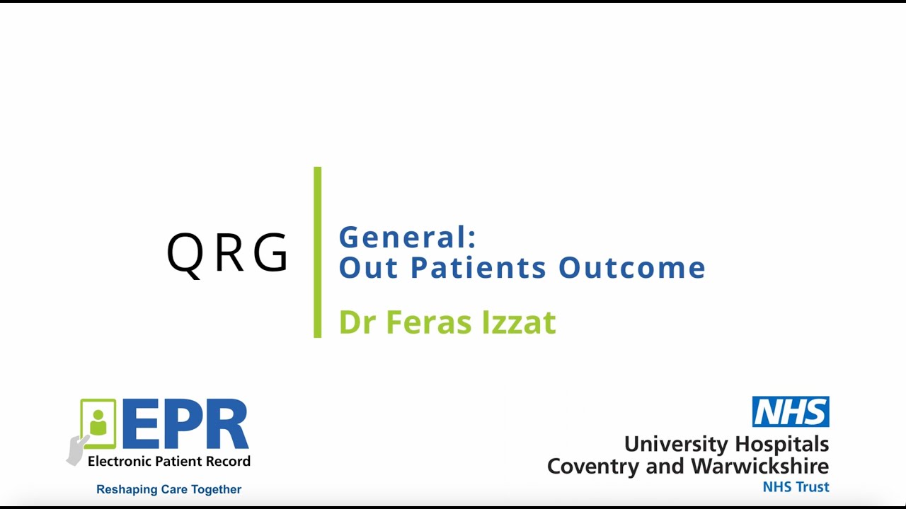 General: OP Outcome - EPR Quick Reference Guide (QRG)