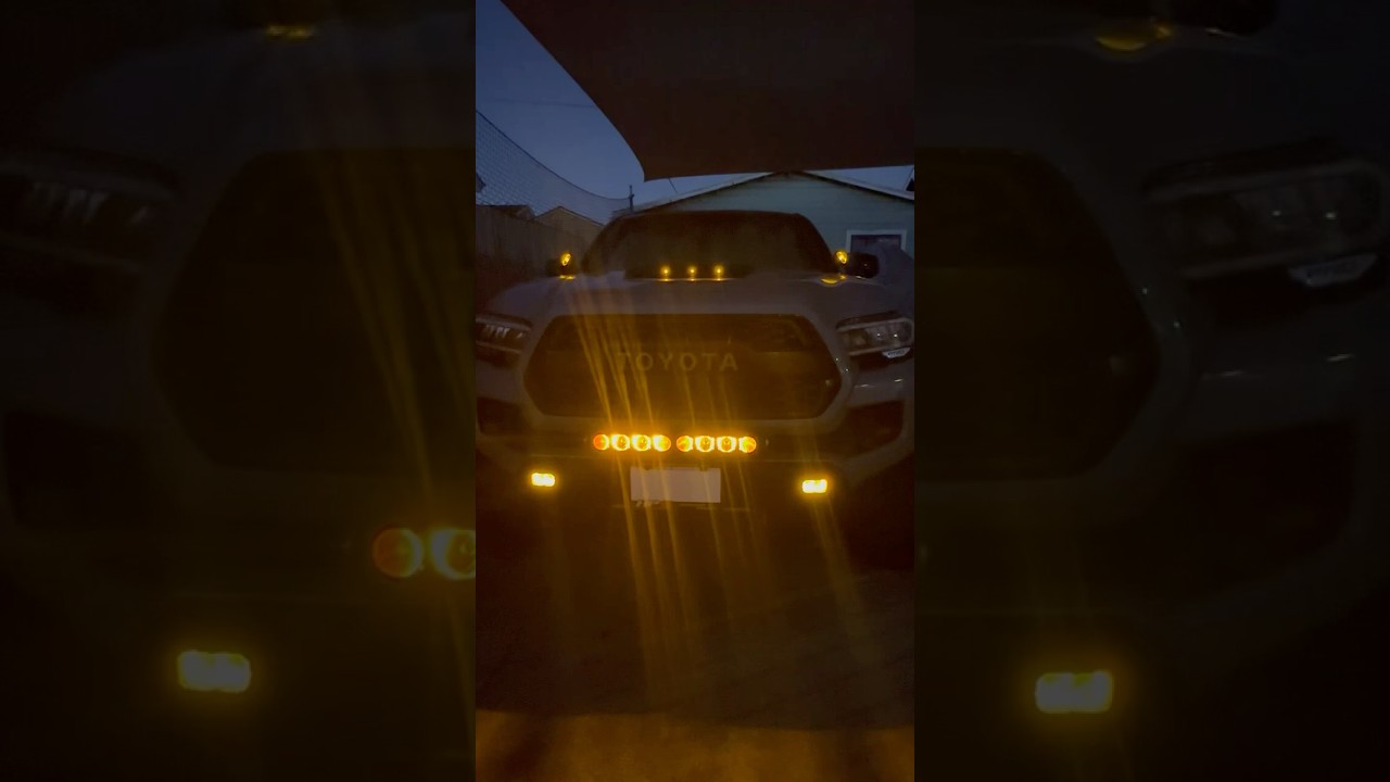 Toyota Tacoma kc hilites flex era led light bar at night