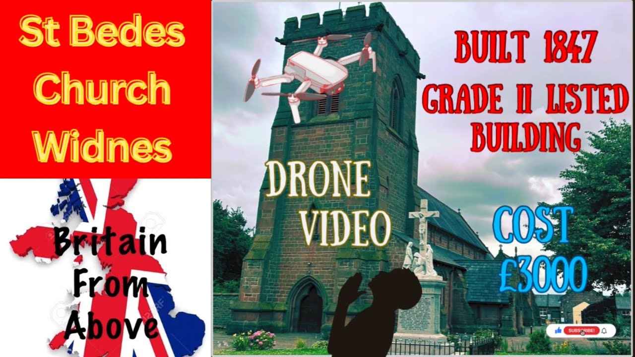 Drone Flight over the Stunning St Bede&rsquo;s Church Widnes-Grade II Listed-#dronevideo #church #djimini