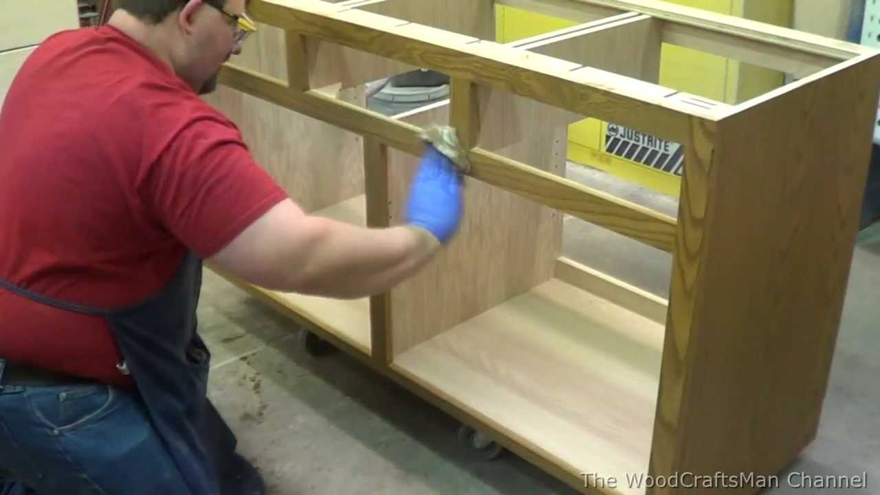 Building Custom Oak Cabinets Episode 8-Applying The Stain # 119