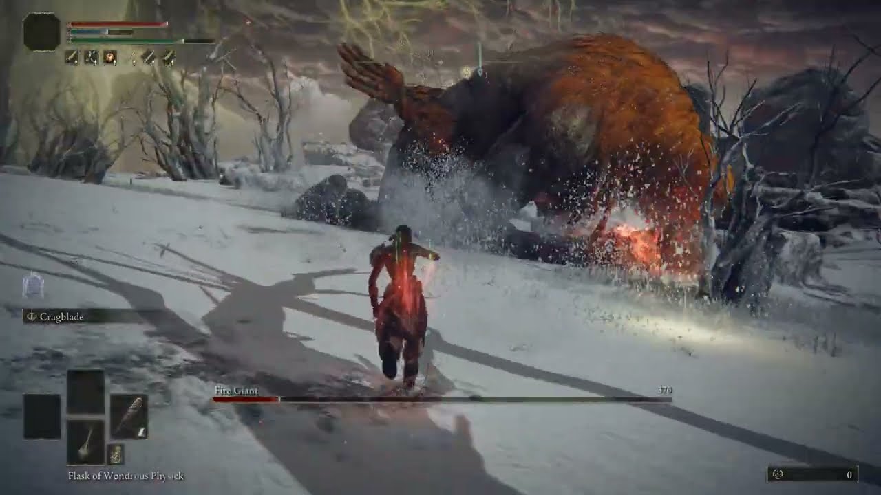 Fire Giant no hit (RL1 Wretch) - Elden Ring