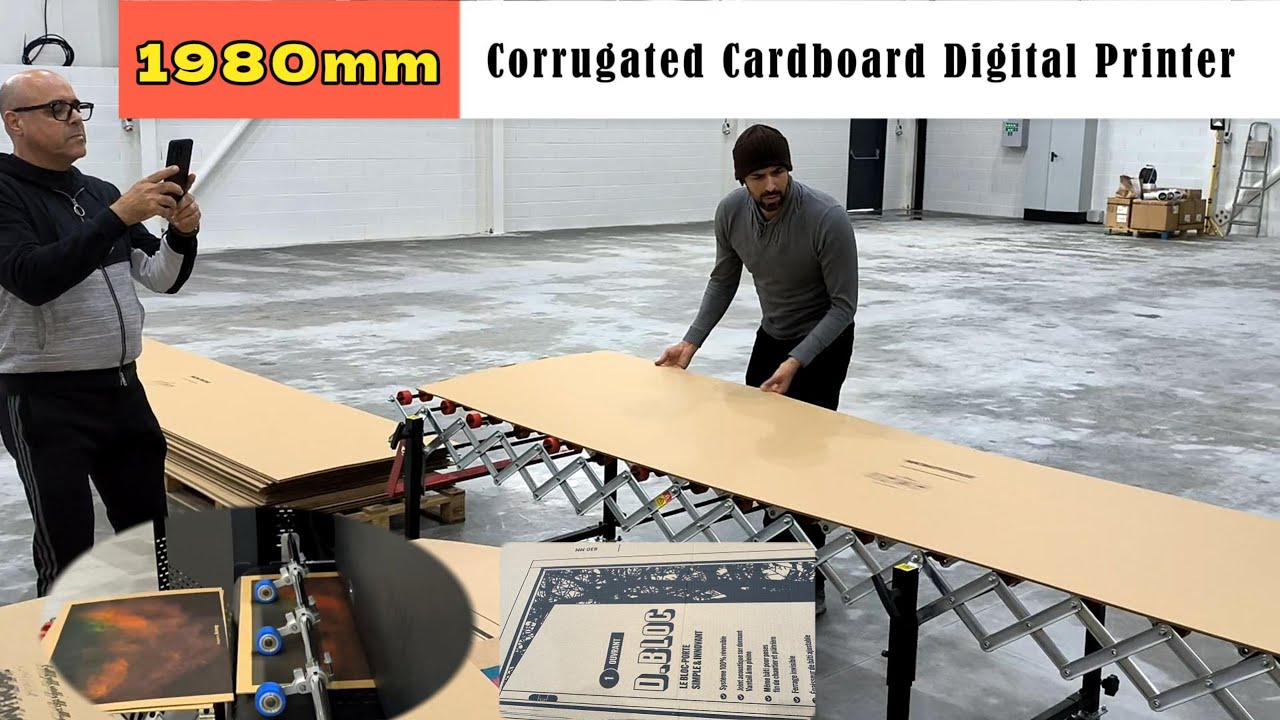 Corrugated Cardboard Large Format Printing Machine: RobotJet 1980mm single pass digital printer!