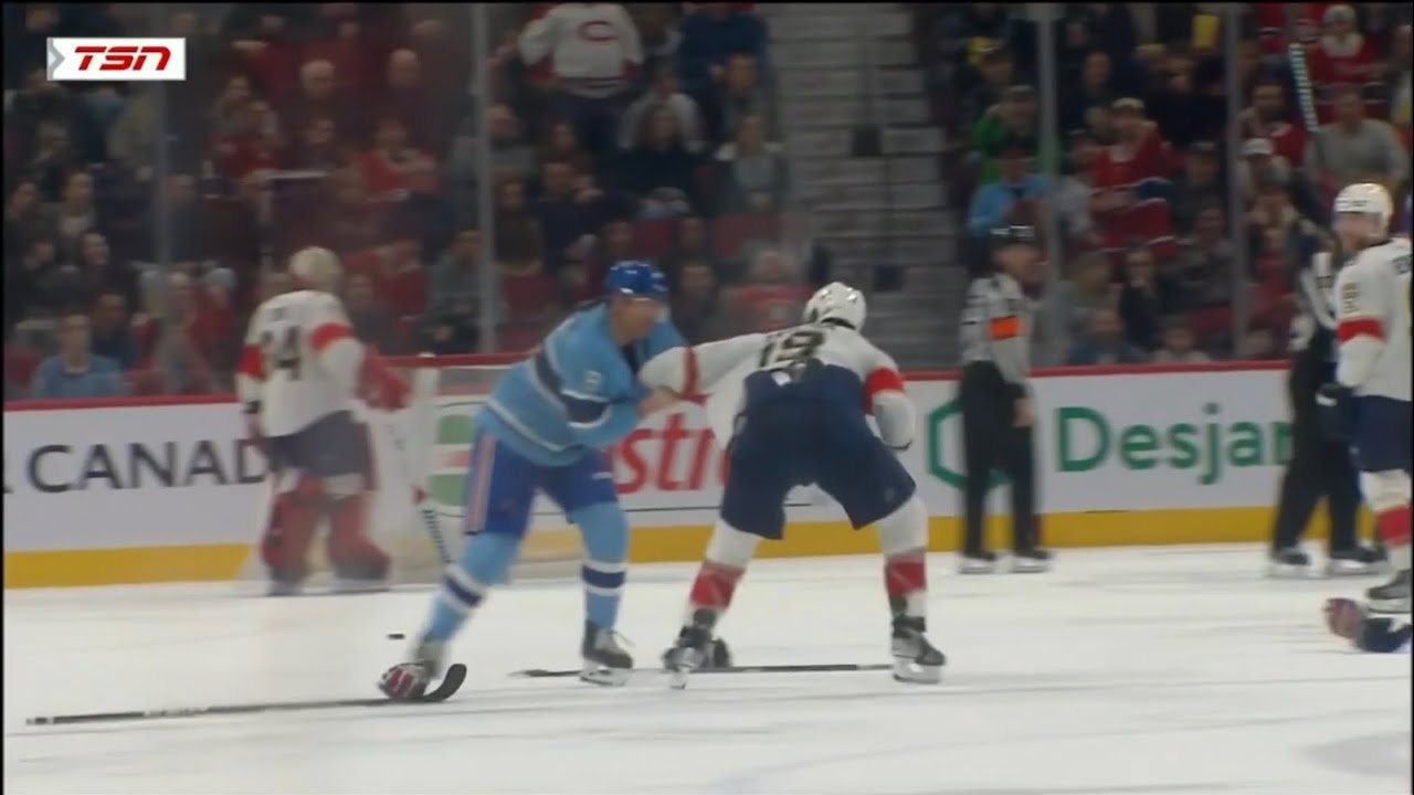 Matthew Tkachuk drops the gloves with Mike Matheson