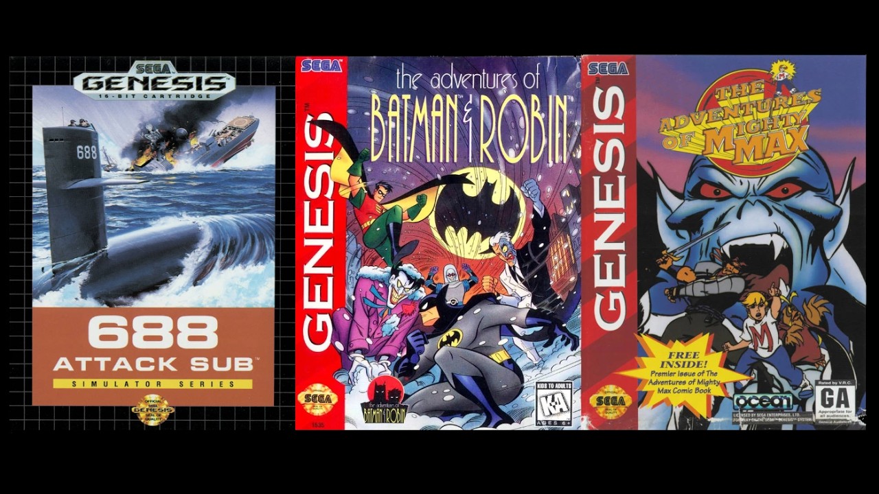 688 Attack Sub, Adventures Of Batman & Robin and Adventures Of Mighty Max for GEN