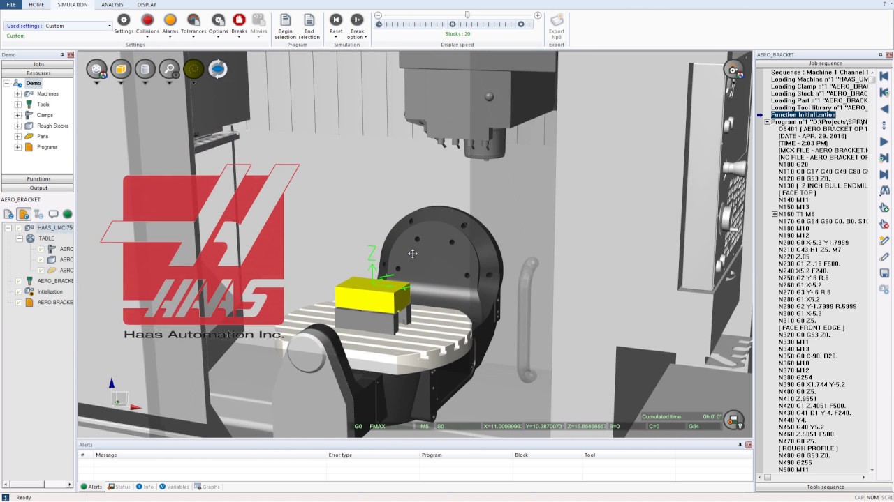 Haas UMC 750 Machine Tool CNC Simulation with NCSIMUL