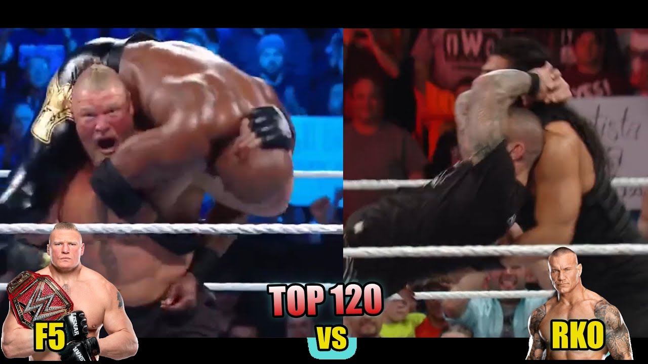 WWE Top 120 Finishers | Brock Lesnar F5 vs Randy Orton RKO | WWE Power Clash Compilation