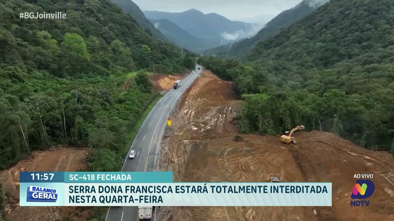 Serra Dona Francisca terá interdição total nesta quarta-feira