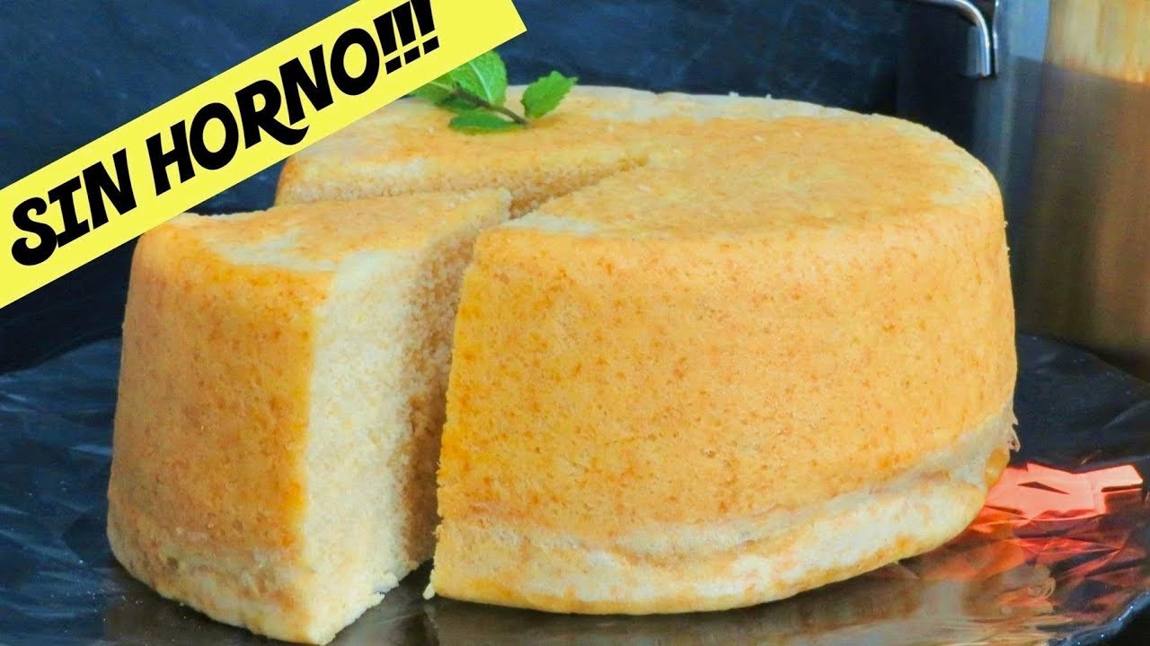 Bizcocho de vainilla SIN HORNO y sin microondas. Alto y esponjoso