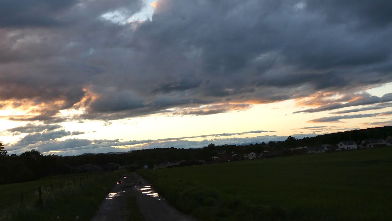 Storm Clouds At Sunset Above Scone By Perth Perthshire Scotland