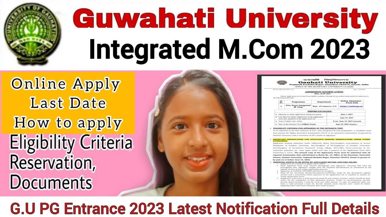 Guwahati University M.Com Admission 2023🔥 Latest Notification explained in Details