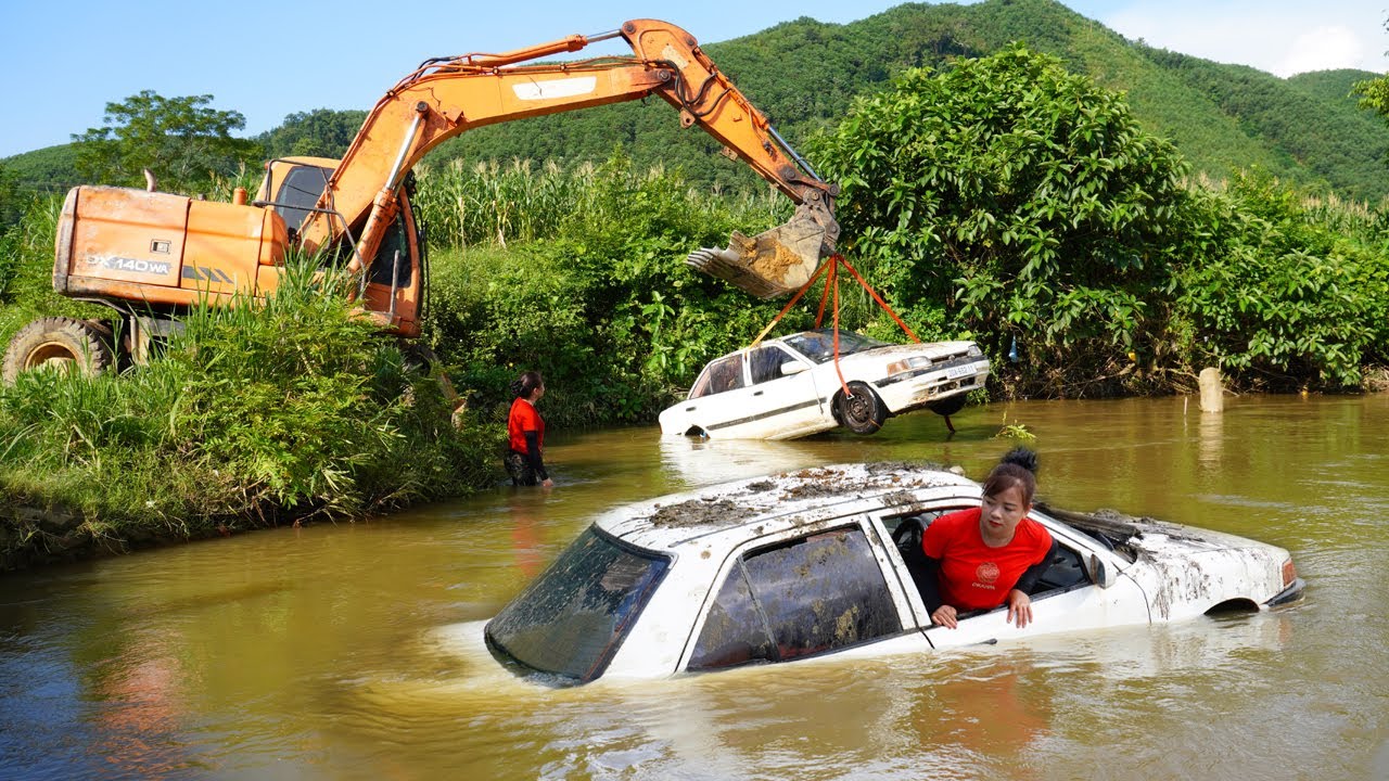 Genius Girl Restores Mazda Car Buried in River After Flash Flood. Part 1