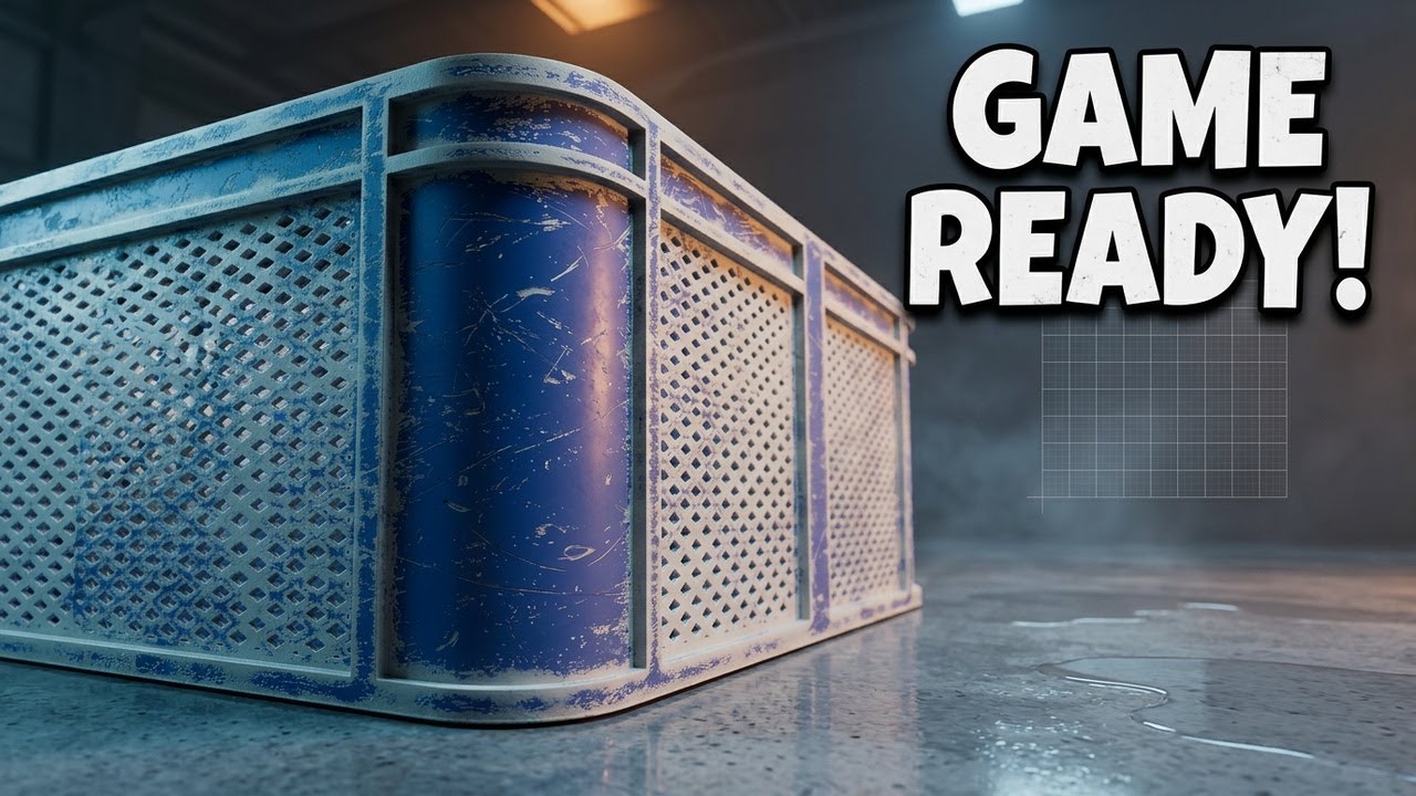 Realistic Plastic Storage Crate – Game Ready 3D Model | Industrial Container for Games & Rendering