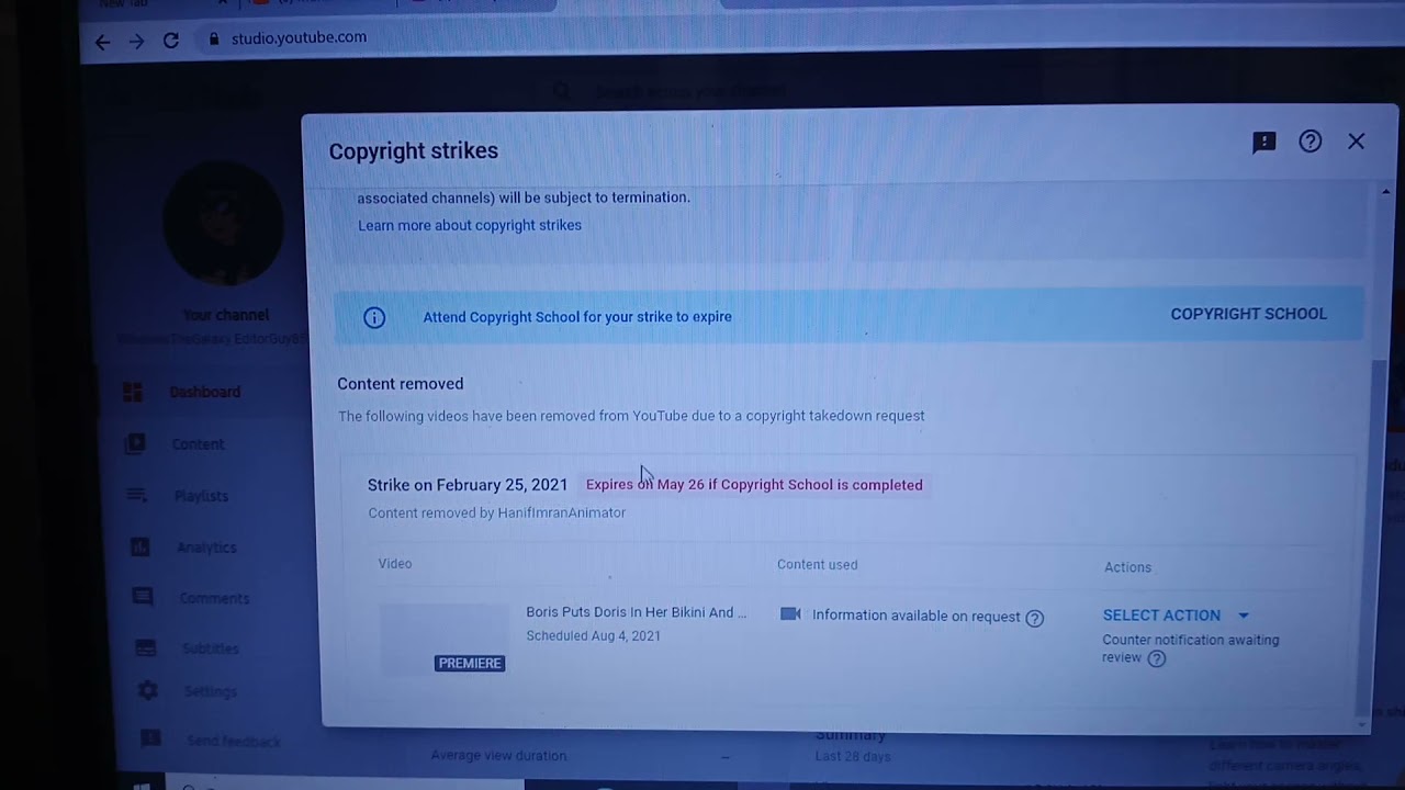 Bad News: My Main Channel Got 1 CopyRight Strike (ReUploaded)