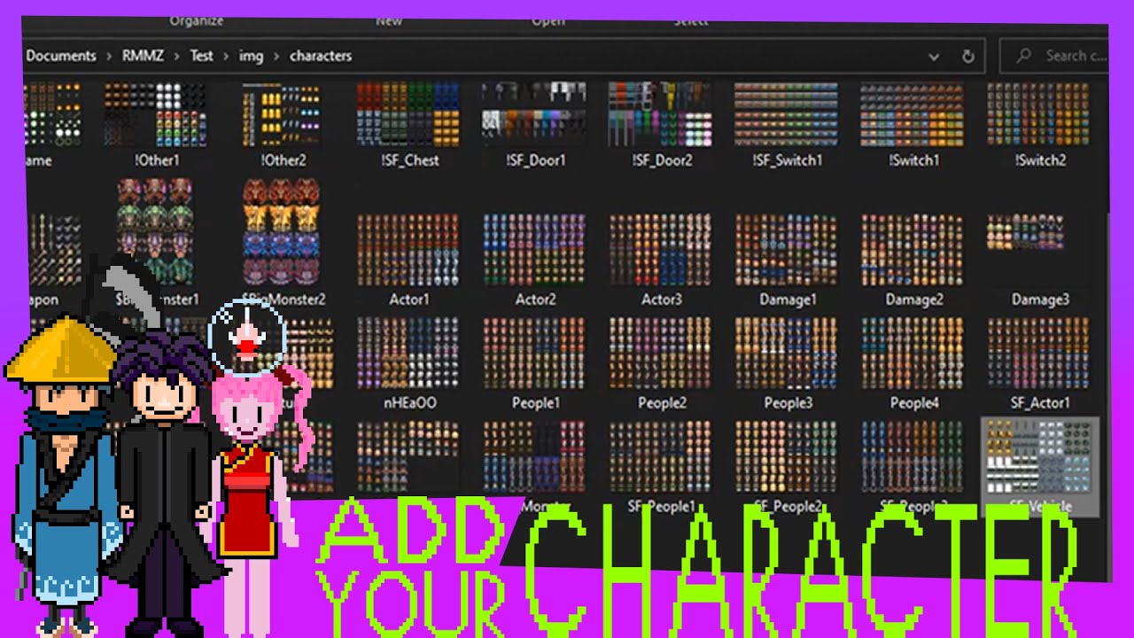 RPG Maker เพิ่ม Charactor ทั้งโหลดเองหรือวาดมา