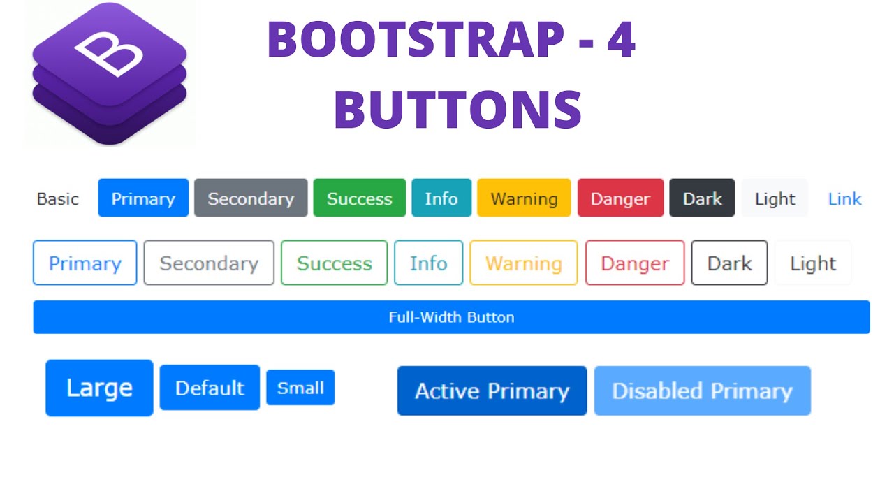 Buttons in Bootstrap in Hindi | Bootstrap 4 Tutorial for beginners in Hindi - 10 #button #bootstrap