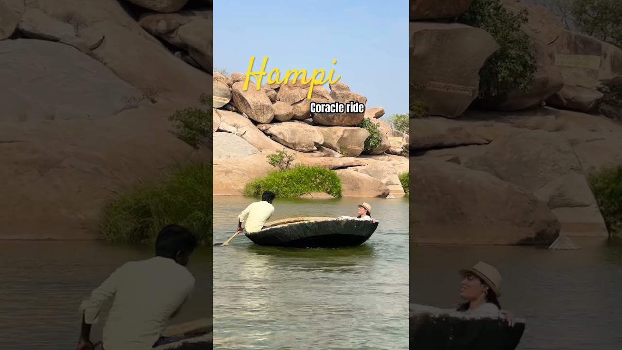 Coracle Ride at hampi badami #shorts #hampi #coracleride #karnataka #incredibleindia