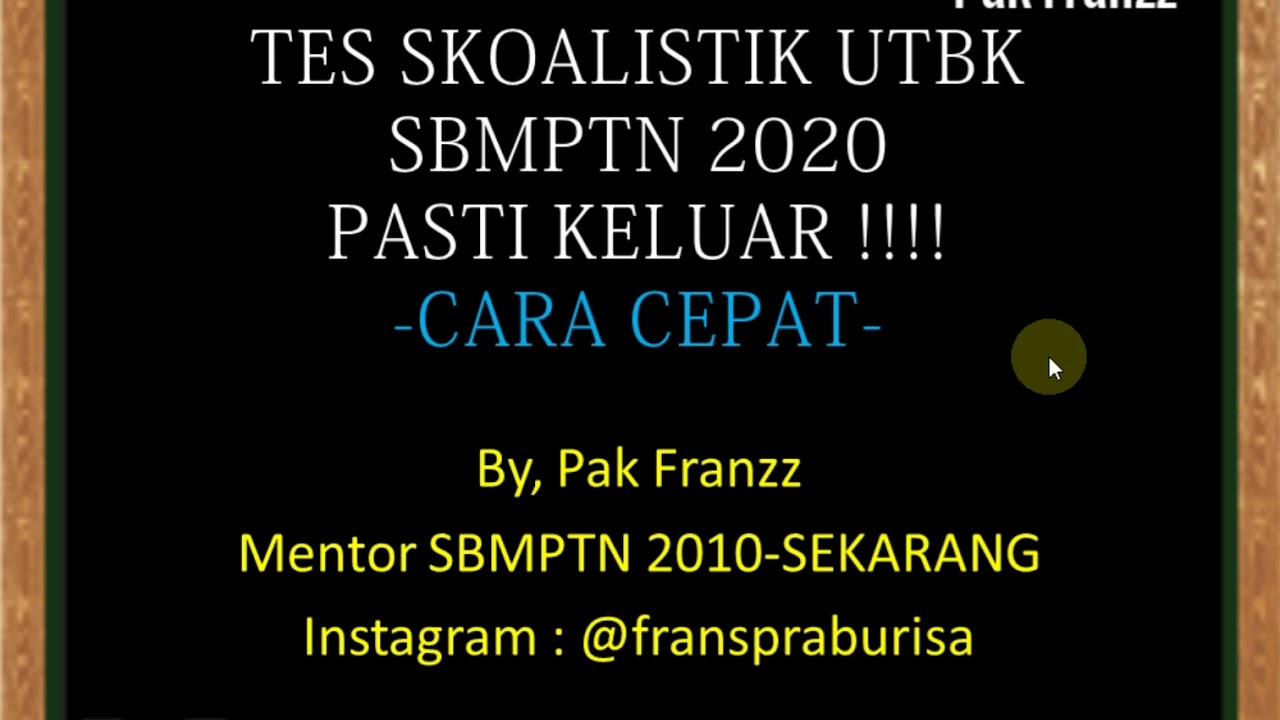 Bocoran Soal TPS UTBK SBMPTN 2020 + CarCep
