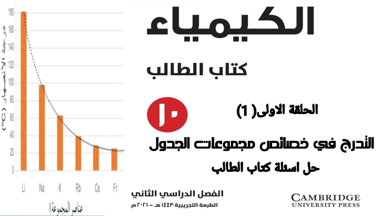 الحلقة (1) تدرج خواص عناصر المجموعات بالجدول الدوري وحل اسئلة كيمياء 10 كامبريدج  بعمان ابو خالد