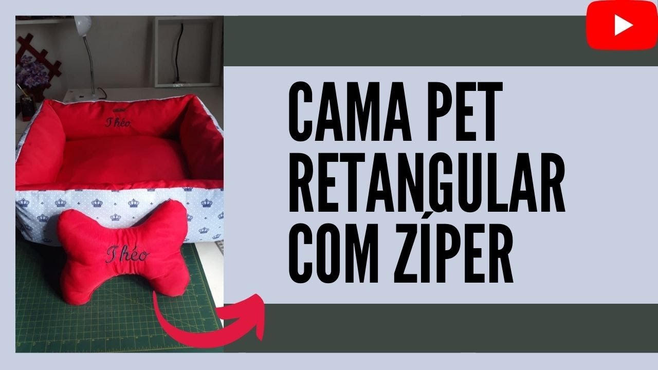 CAMA PET 2 EM 1 COM ZÍPER  RETANGULAR DUPLA FACE - Passo a Passo Simples.