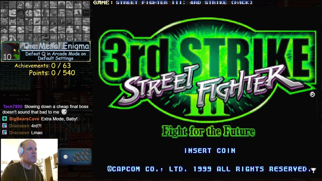 Arcade RetroAchievements - SFIII 4rd Strike romhack, session 1 [02-15-2026 stream]