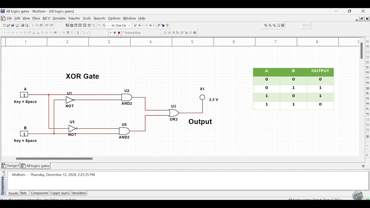 How to make XOR GATE in multisim || XOR Gate ||  Digital Electronics || MUET