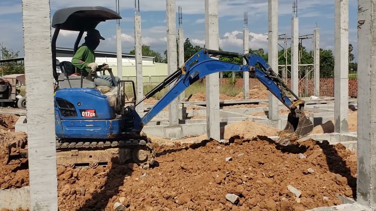 Digging soil for a house foundation​. #excavator #home