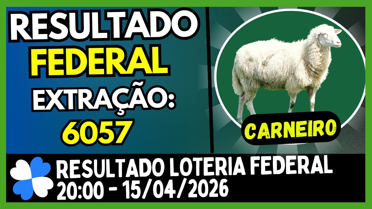 AO VIVO - Resultado LOTERIA FEDERAL 20:00 | 15/04/2026