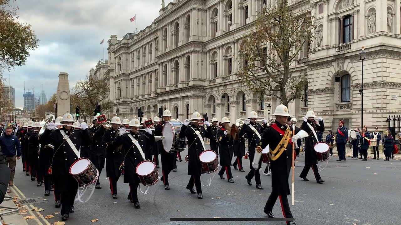 The Band of HM Royal Marines Portsmouth AJEX Cenotaph Parade London