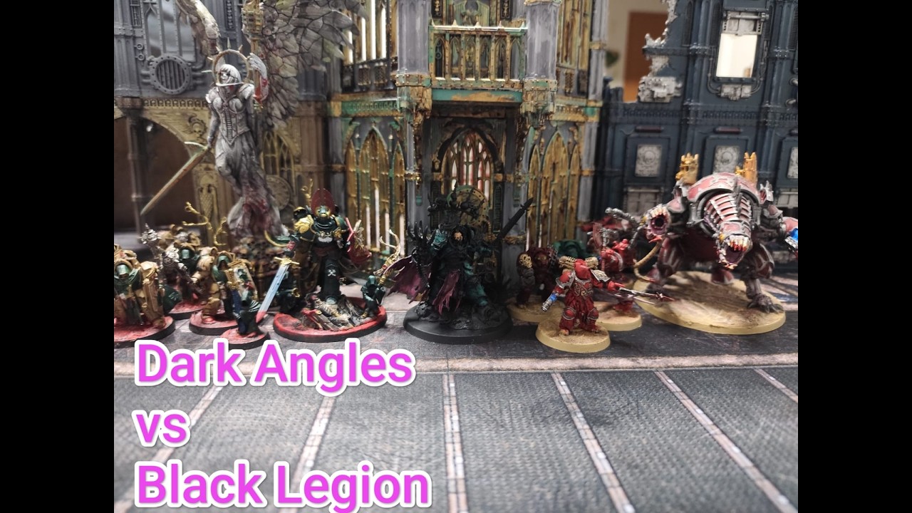 Dark Angels vs Black Legion Chaos Space Marines Warhammer 40k Battle Report deutsch 10 Edition