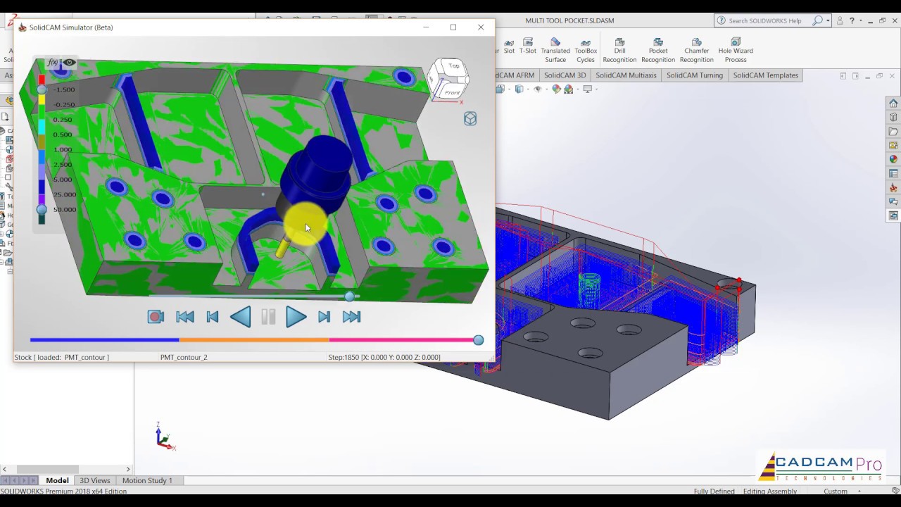 SolidCAM 2019 Tutorial #21 | Multi -Tool Pocket Operation