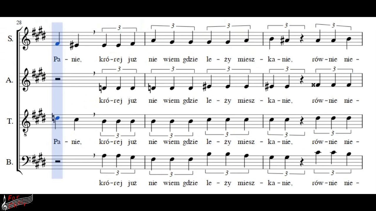 Choir/chór J. Świder -  Moja Piosenka  - Bass + score