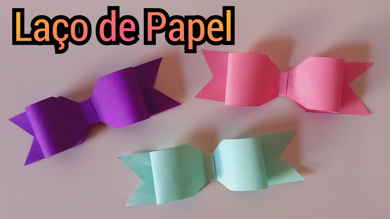 Como Fazer Laço de Papel - Dobradura | easy paper craft | artesanato de papel | origami paper craft