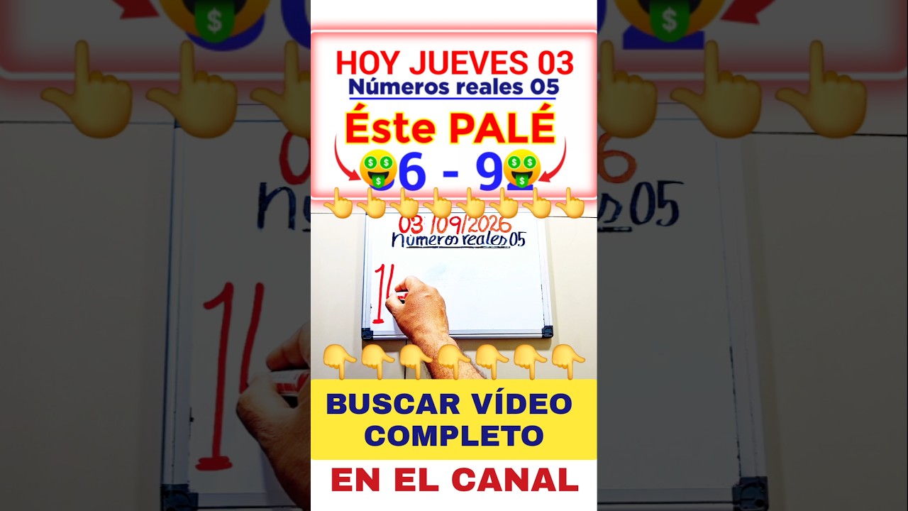 B&Uacute;SCA EL V&Iacute;DEO COMPLETO EN EL CANAL👉 Numeros reales 05 👈 PAL&Eacute; y S&Uacute;PER que M&Aacute;S SALEN hoy JUEVES 03
