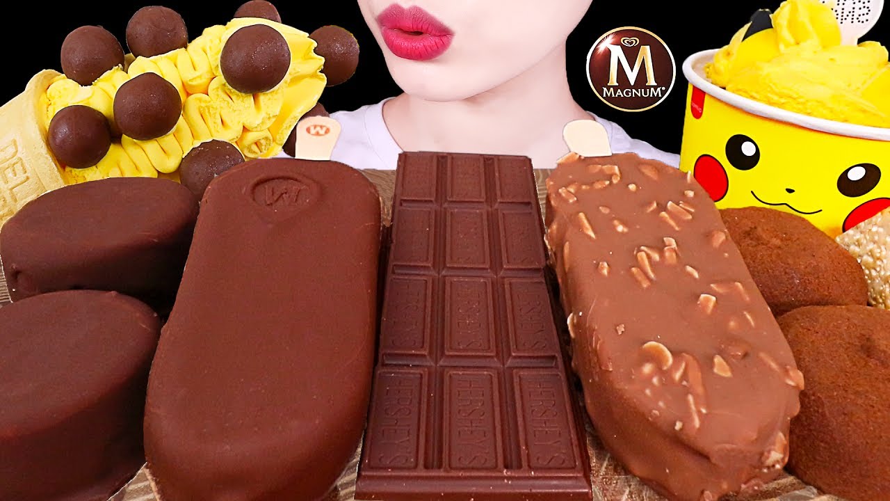 ASMR MUKBANG｜ROASTED MARSHMALLOW CHOCOLATE ICE CREAM MALTESERS 구운 마시멜로 초코찰떡 초코아이스크림 EATING SOUNDS 먹방